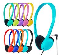 ZNXZXP Class Set Headphones for Kids Students School Classroom Headphones Bulk 15 Pack Over The Ear Adjustable with 3.5 mm Jack for Library Children Adults Office Gifts (10 Mixed Colors)
