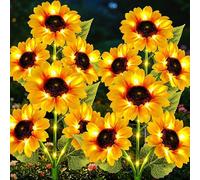 ZNYCYE Solar Lights Outdoor Garden Waterproof, 4 Pack Flower Solar Sunflower Lights Outdoor for Garden Decor Sunflower Decorations for Lawn Patio Porch Flowerbed Pathway Grave Ornaments (Warm White)