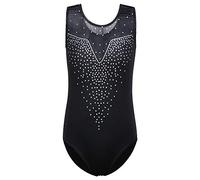 ZNYUNE Girls One Piece Blue Gradient Color Sparkle Leotard Dancing Ballet Gymnastics Athletic Leotards for Little Girl B198 SequinBlack 4A