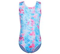 ZNYUNE Girls One Piece Blue Gradient Color Sparkle Leotard Dancing Ballet Gymnastics Athletic Leotards for Little Girl B327 PinkBlueScale 8A