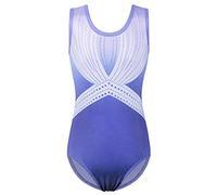 ZNYUNE Gymnastic Leotards Girls Ballet Bodysuits One-piece Stretch Sportwear 5-14 Years B302 LightBlue 10A