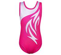 ZNYUNE Gymnastic Leotards Girls Ballet Bodysuits One-piece Stretch Sportwear 5-14 Years B303 WhiteHotPink 14A