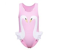 ZNYUNE One Piece Baby Girls Toddler Swimsuit Ruffle Swan Flamingos Swimwear Swimming Costume PurePink 6A