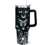 ZNYYZYBA 40 oz Tumbler with Handle and Straw, 40oz Goth Tumbler with Handle Insulated Leak Proof Travel Coffee Mug, Reusable Stainless Steel Tumblers (GZ-1660) (GZ-1660)