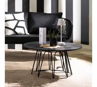 Zoa Coffee Table - Round - Small - Black - Polyethylene and Metal