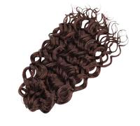 ZOAPDEBCE Human Hair Extension Tape, 18" Synthetic Deep Wavy Twist Crochet Hair Afro Curls Water Wave Crochet Braids Brown Braiding Hair Extensions For Women(#4)(M4-8-33-39)