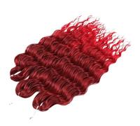 ZOAPDEBCE Human Hair Extension Tape, 24 Inch Synthetic Hair Water Wave Braiding Hair Extensions Blonde Deep Wave Afro Curl Twist Crochet Hair for Women(#4)(T8-RED)