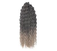 ZOAPDEBCE Human Hair Extension Tape, Curl Hair Water Wave Twist Crochet Hair Synthetic Braid Hair Blonde Pink 24 Inch Deep Wave Braiding Hair Extension(2)(T4-24D)