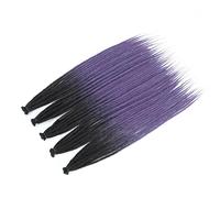 ZOAPDEBCE Human Hair Extension Tape, Handmade Synthetic Dreadlock Hair Extensions 24-36inch Long Crochet Braids Straight Natural Soft Dreadlocks(#4_24INCH)(TT1B-PURPLE-24INCH)