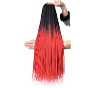 ZOAPDEBCE Human Hair Extension Tape, Long Straight 3x Box Braids Hair Extensions Synthetic Hair Colorful Thin Box Braids Hair For Women(3-7)(45698)