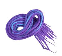 ZOAPDEBCE Human Hair Extension Tape, Synthetic Dreadlocks Crochet Braid Hair 20 Inch Soft Wool Locs Handmade Braiding Hair Extension(BD)(P Blue)