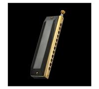 ZOAPDEBCEDiatonic Harmonica for Children& Adults, 12/16 Holes Chromatic Scale Harmonica C Key Black Gold Professional Mouth Harmonica Playing Musical Instrument harmonica Beginners(Black 12 Holes)