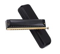 ZOAPDEBCEDiatonic Harmonica for Children& Adults, 12 Hole Chromatic Harmonica 16 Holes Mouth Harmonica Kit Black Professional Musical Instruments harmonica Beginners(16 Holes)