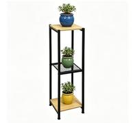 Zoapion Extra Tall Plant Stand Indoor,40 Inch Plants Stands,3 Tier Metal Plant Stand with Heavy Duty Wood and Metal Mesh Shelf,Yellow Oak and Black