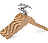 ZOBER High-Grade Wooden Childrens Hangers (10 Pack) Cute and Charming, Durable Baby Hangers / Nursery Coat Hangers - 32cm Wide - 360° Swivel Hook & Dress Notches - Toddler/Kids Hangers