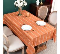 Zobesta Orange Table Cloth Rectangle Table 70 x 53 Inch, Farmhouse Tablecloth Cotton Tablecloth for Rectangle Tables, Washable Dining Table Cover for Halloween,Thanksgiving, Dining, Outdoor,Fall
