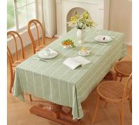 Zobesta Sage Green Tablecloth Rectangle 53 x 98 Inch, Cotton Green Table Cloth Rectangle Table, Washable Farmhouse Soft Boho Tablecloths Rectangular for Party, Holiday, Picnic, Dining, Outdoor,Fall