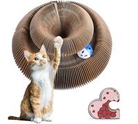 ZOBMIO Magic Organ Cat Scratching Board, Cat Toy, Extra Thick Cardboard + Smooth Edges, Flowing Cuts, Interactive with Bell Ball, Recyclable Cardboard, High Quality for Indoor Use