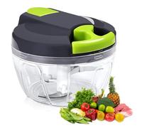 ZOBMIO Onion Cutter with 4 Wave Blades, 1 Replacement Lid with Drawstring, Onion Chopper, Manual Multifunctional Chopper, Vegetable Cutter, Fruit Blender, Onion Chopper
