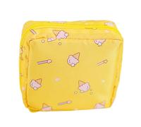 ZOBRO Sanitary Napkin Storage Bag Cartoon Heart/Ice Cream Sanitary Napkin Pads Storage Pouch Mini Portable Makeup Pouch Cotton Cloth Zipper Sanitary Napkin Bag,Yellow