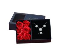 zocare Jewelry Set for Women,Perserved Red Rose with Necklace Earrings Ring Sets,Birthday Gifts for Women Mom Wife Sister On Chrismas Valentin's Day Mother's Day Anniversary