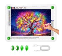 Zocelight A3 Diamond Art Light Board, 16.77×13.35inchs Light Pad,6000 Lux Super Bright Light Box for Tracing,Side Button Design,Magnet Light Table for Diamond Painting,Sketching,Weeding Vinyl(White)