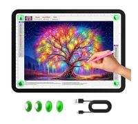 Zocelight A4 Diamond Art Light Board,11000 Lux Super Bright Light Box for Tracing,Side Button Design,3 Color Light pad,Magnetic Ultra Light Table for Diamond Painting,Sketching, Weeding Vinyl(Black)