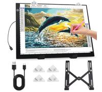 Zocelight A4 Light Pad for Diamond Art Kits for Adults,0.2" Ultra Thin Light Board with Stand and Clip for Diamond Painting Accessories,3 Levels Dimming Light Box for Drawing,Sketching,Animation