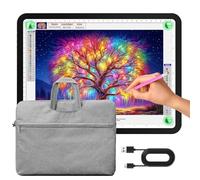 Zocelight A4 Light Pad with Bag,11000 Lux Super Bright Light Box for Tracing,Side Button Design,3 Color Light Board,Magnetic Ultra Light Table for Diamond Painting,Sketching, Weeding Vinyl(Black)