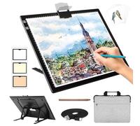 Zocelight Rechargeable A3 Light Pad for Diamond Painting With Padded Case,light board with stand,3 Colors Stepless Dimmable and 6 Levels of Brightness light box for tracing,Drawing,Sketching,Animation