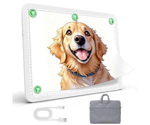 Zocelight Rechargeable A3 Tracing Light Box with Padded Case,Diamond Art Light Board with 4 Magnets,Wireless Light Pad for Diamond Painting,Ultra Bright Light Table for Drawing, Sketching(White)