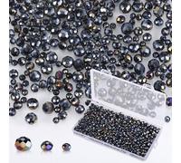 Zocipro 1000Pcs Crystal Glass Beads Kit, 4/6/8mm Faceted Rondelle Beads with Storage Box for DIY Jewellery Making Bracelets Necklace Crafts