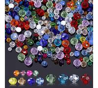 Zocipro 1000Pcs Faceted Rondelle Crystal Glass Beads - 4/6/8mm for Threading, DIY Jewelry Making, Bracelets, Necklace Crafts - With Storage Box