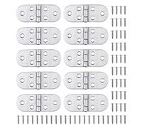 Zocipro 10Pcs Flip Hinges Round Edge, 270 Degree Stainless Steel Hinge with Screws, Marine Boat Door Hinge, Heavy Duty Strap Hinge,Drop Down Hinges for Folding Table, Cabinet, Wardrobe Doors,Yacht