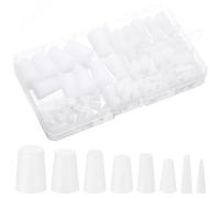 Zocipro 110Pcs Solid Rubber Stopper, White Rubber Bungs for Holes Plugs, Tapered Laboratory Pipe Tube Tank Bottle Holes Push-in Sealing Bungs Plugs Stoppers, 8 Assorted Sizes
