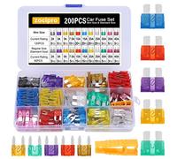 Zocipro 200Pcs Car Fuses Assorted, 120 Mini Blade Fuse +80 Standard Car Fuse+1 Fuse Puller, Replacement Kit For Car Boat Truck SUV (2A 3A 5A 7.5A 10A 15A 20A 25A 30A 35A 40A)