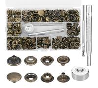 Zocipro 280Pcs Snap Fastener Kit, 15mm Leather Snaps Button with 3 Setting Tools, Stainless Steel Press Stud Snap Fasteners for Sewing, Clothes, Jackets, Leather, Jeans, DIY Craft, Bags