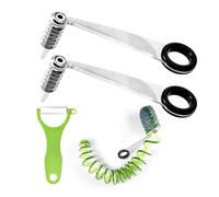 Zocipro 2PCS Potato Spiralizer with Peeler, Stainless Steel Vegetable Spiral Cutter, Handheld Tornado Twister for Potatoes, Carrots, Cucumbers, Radish, Fruit & Veg Garnish