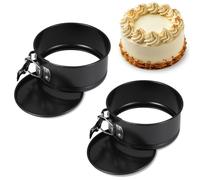 Zocipro 2Pcs Round Cake Tins for Baking, 4.3" Non Stick Springform Baking Tin with Removable Bottom, Small Cheesecake Tins Moulds Pan for Pie Cheesecake Pizzas Quiches