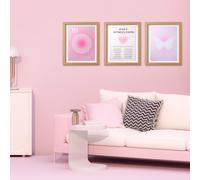 Zocipro 3Pcs Unframed Pink Aura Poster 40x30cm, Retro Gradient Wall Art Decor, Affirmation Canvas Print Wall Art Poster Decoration for Bedroom, Living Room, Bathroom
