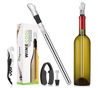 Zocipro 4-in-1 Stainless Steel Bottle Chiller Rod with Bottle Opener, Zinc Alloy Wine Stopper, Paper Cutter, Chiller Stick for White & Red Wine