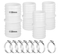 Zocipro 4Pcs Pool Hose Connector Ø 38 to 38 mm with 8 Metal Clamps, Universal Washing Machine Waste Pipe Connector, Pool Hose Adapter for Washing Machine, Pool Vacuum Cleaners