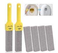 Zocipro 6Pcs Pumice Stone for Toilet with 2 Handle, Replaceable Toilet Pumice Stone for Cleaning, Nature Pumice Sticks for Cleaning Supplies Bathroom Pool Toilet