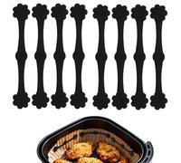 Zocipro 8pcs Air Fryer Magnets 12cm, Silicone Heat-Resistant Magnets for Parchment Paper & Liners, Prevent Paper from Burning, Air Fryer Accessories for All Baskets,Black