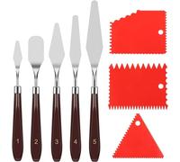 Zocipro 8Pcs Palette Knife Set, 5Pcs Pallet Knife Painting Tools with 3 Plastic Scraper, Oil Painting Mixing Scraper, Stainless Steel Painting Paint Knife Spatula Set for Art Craft Painting