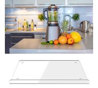 Zocipro Acrylic Chopping Board, Clear Cutting Board with Counter Lip, Non Slip Counter Edge Chopping Board for Kitchen Meat Fruits Vegetables Cheese Worktop Protector (15.7x11.8in)