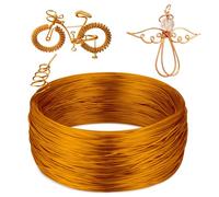 Zocipro Aluminium Wire 1mm x 50m, Bendy Craft Wire, Gold Plated Jewellery Wire, Flexible Modelling Wire Suitable for DIY Sculptures, Jewelry Making, Wire Weaving and Wrapping