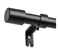 Zocipro Black Extendable Curtain Poles 76-152cm, 19mm Steel Curtain Poles with Brackets, Adjustable Single Curtain Pole for Living Room, Bathroom