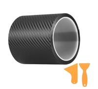 Zocipro Carbon Fibre Vinyl Wrap 10cm*3m, Carbon Fibre Detailing Vinyl Wrap Tape with 2 Plastic Scrapers, Black Anti Scratch Carbon Fiber Protective Film for Car Door Edge Guard Sticker