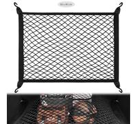 Zocipro Cargo Net, Adjustable Elastic Car Boot Mesh 60x40cm, Single-layer Luggage Fixed Organizer With 4 Hooks, Universal Nylon for Vehicle Van SUV (Black)